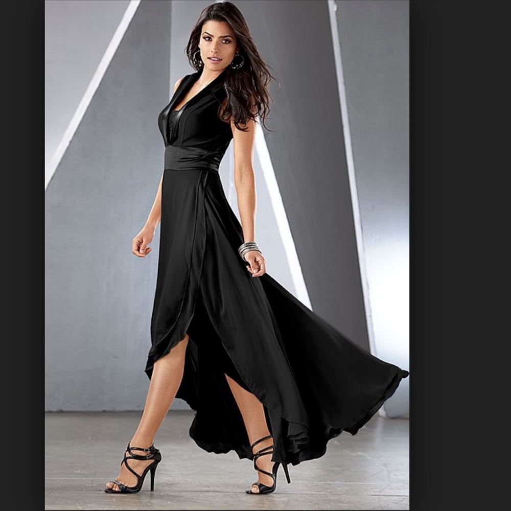 VENUS Black Tuxedo Maxi Dress Size 2 - Picture 8 of 8